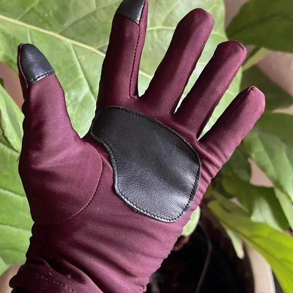 Echo Thinsulate Burgundy Scrunchie Gloves Medium